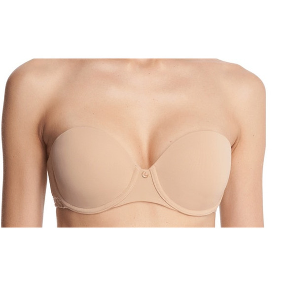 Natori Bra 729080 Pure Luxe Strapless contour underwire tan size 32DDD 32F - Picture 1 of 7